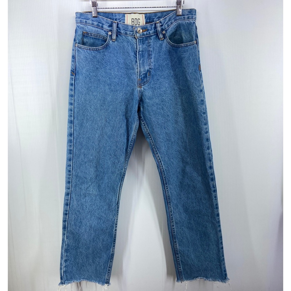 UO BDG‎ Cropped Vintage Slim Mid Rise Blue Denim Jeans Womens 30
